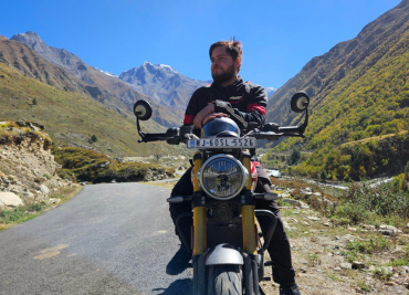 Devendra on his bike